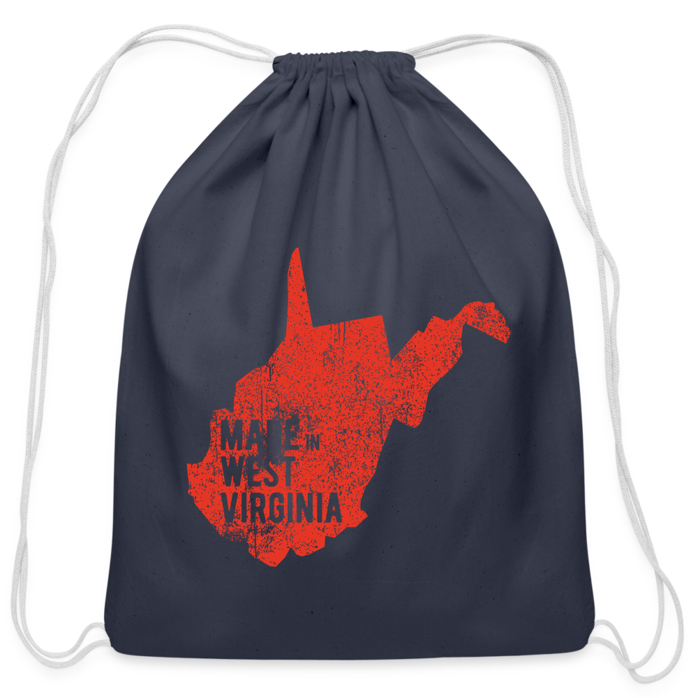 Made in WV Cotton Drawstring Bag - navy