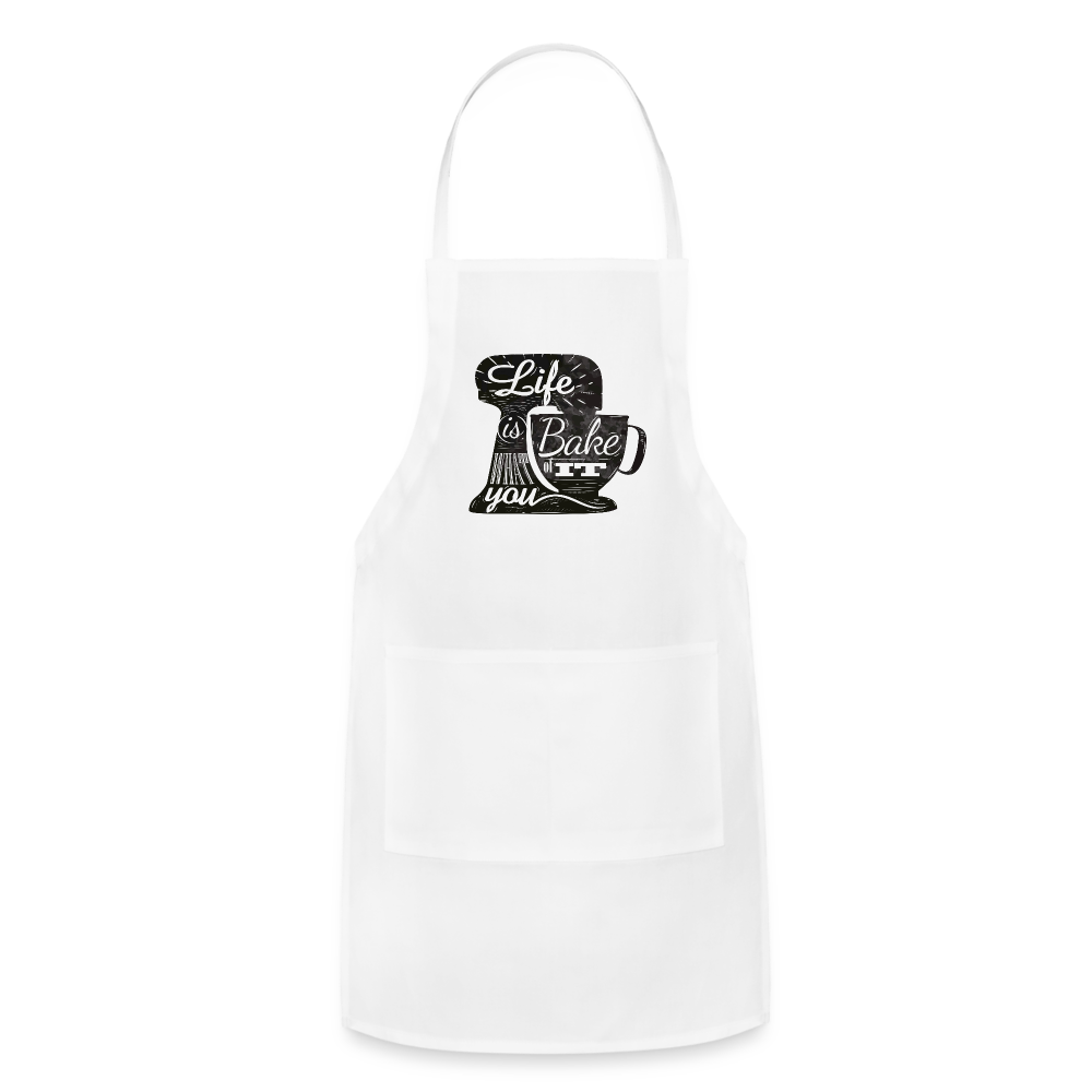 Life is what you Bake Adjustable Apron - white