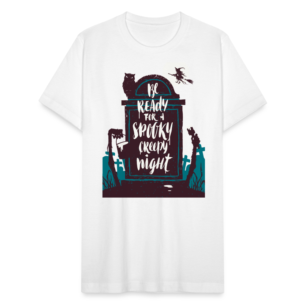Halloween Spooky Unisex Jersey T-Shirt by Bella + Canvas - white