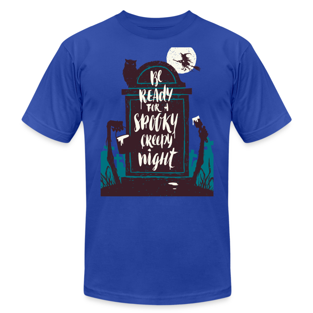 Halloween Spooky Unisex Jersey T-Shirt by Bella + Canvas - royal blue