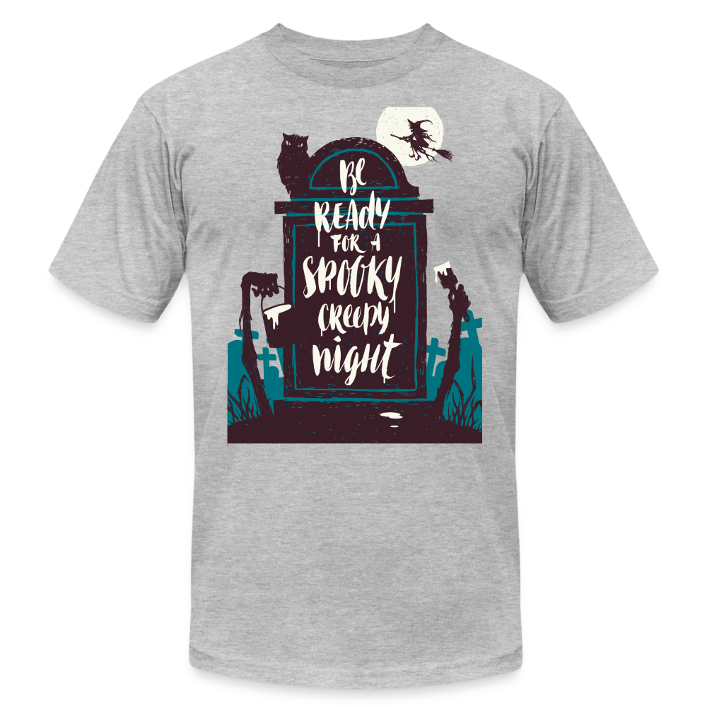 Halloween Spooky Unisex Jersey T-Shirt by Bella + Canvas - heather gray