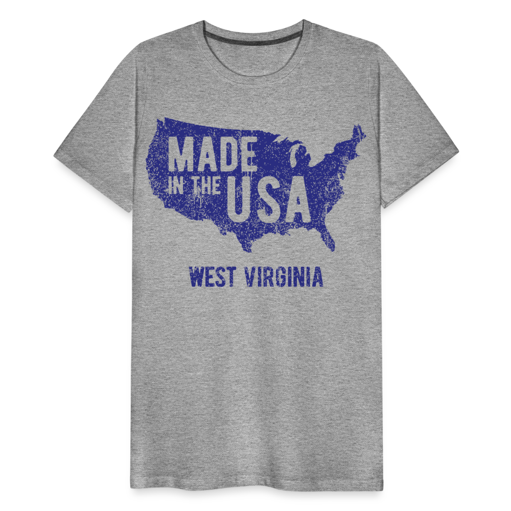 Made in the USA WV Men's Premium T-Shirt - heather gray
