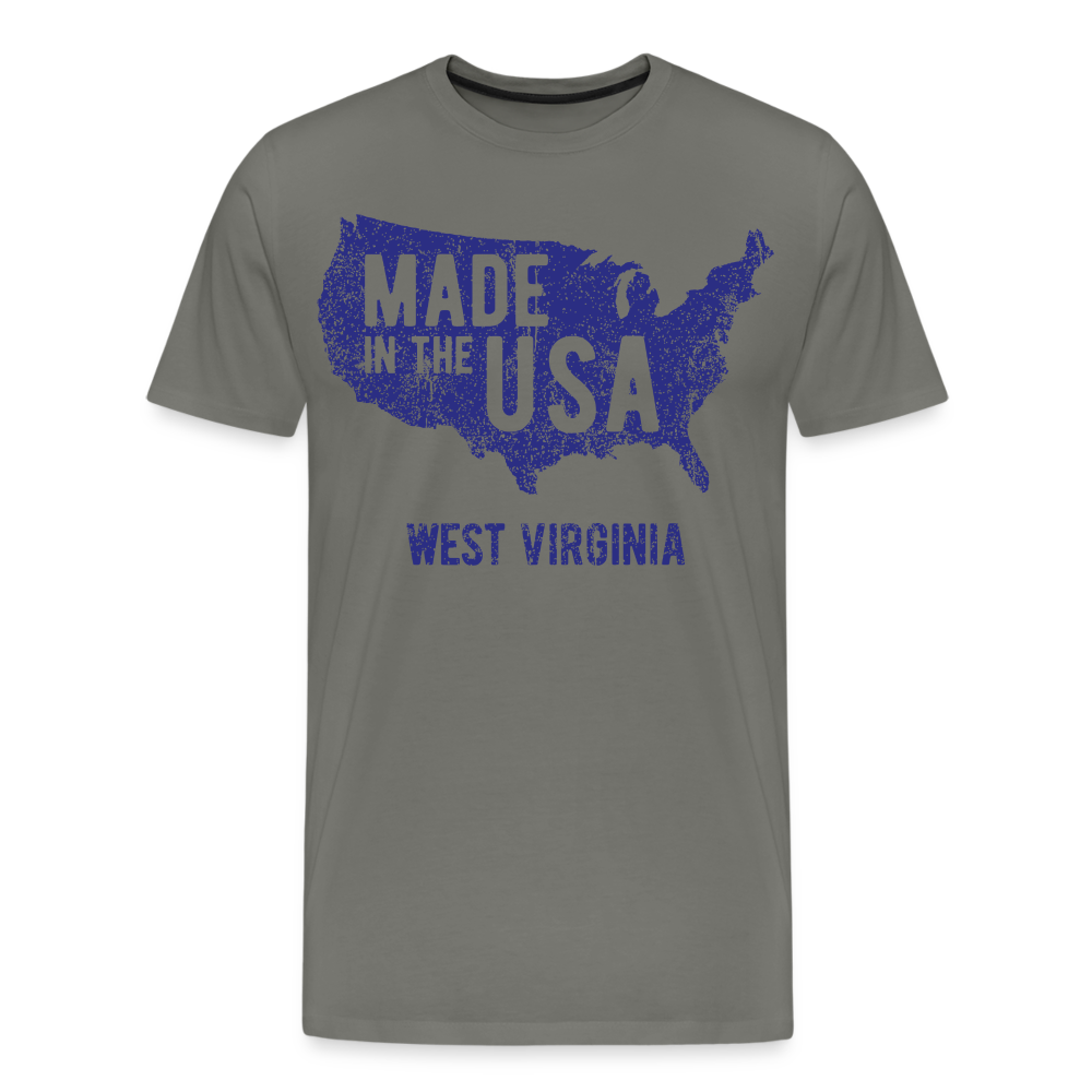 Made in the USA WV Men's Premium T-Shirt - asphalt gray