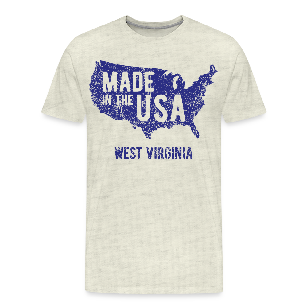 Made in the USA WV Men's Premium T-Shirt - heather oatmeal