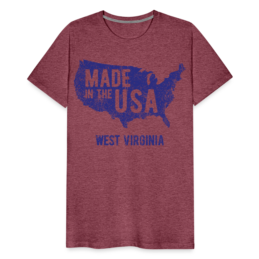 Made in the USA WV Men's Premium T-Shirt - heather burgundy