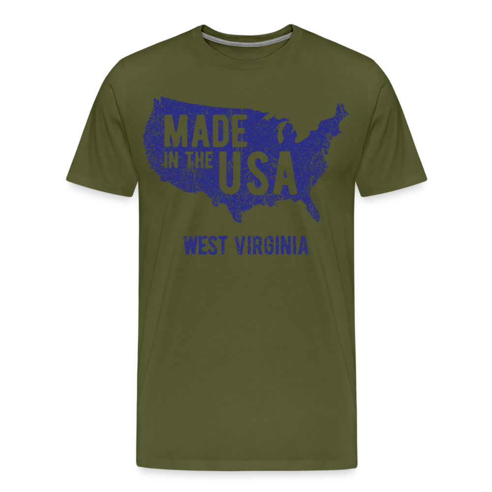 Made in the USA WV Men's Premium T-Shirt - olive green