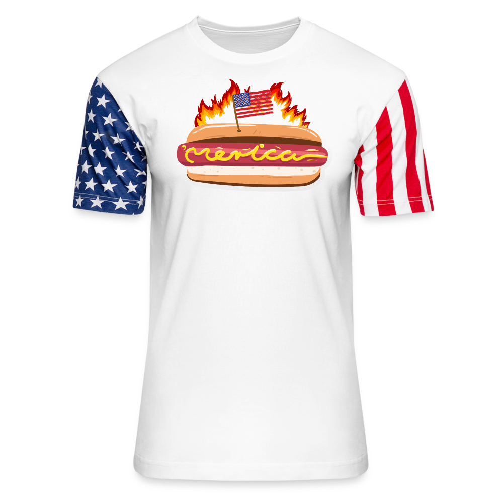 American Hotdog Adult Stars & Stripes T-Shirt | - white