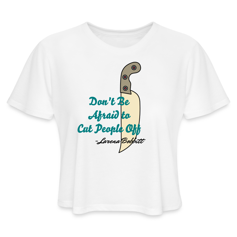 L Bobbitt Women's Cropped T-Shirt - white