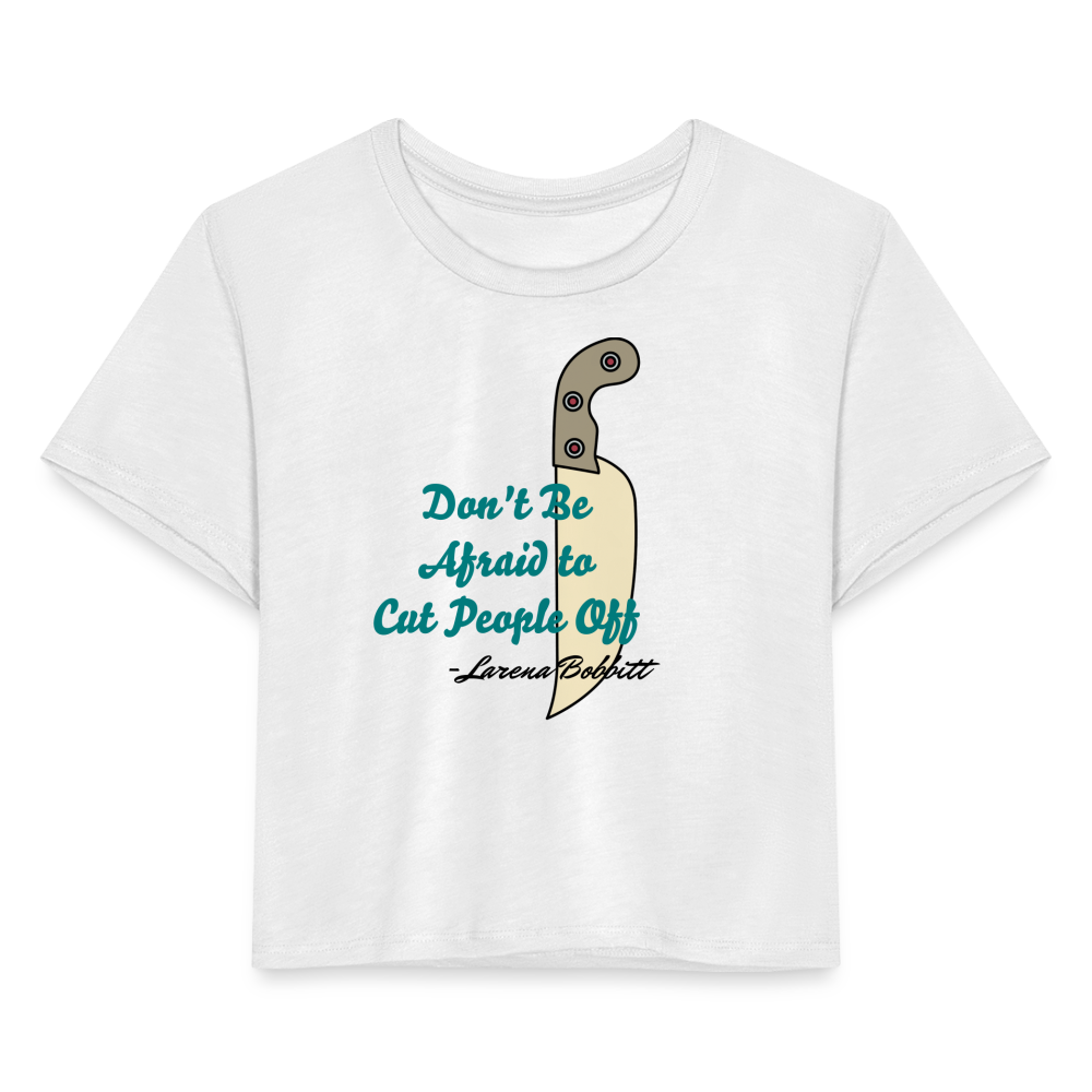 L Bobbitt Women's Cropped T-Shirt - white