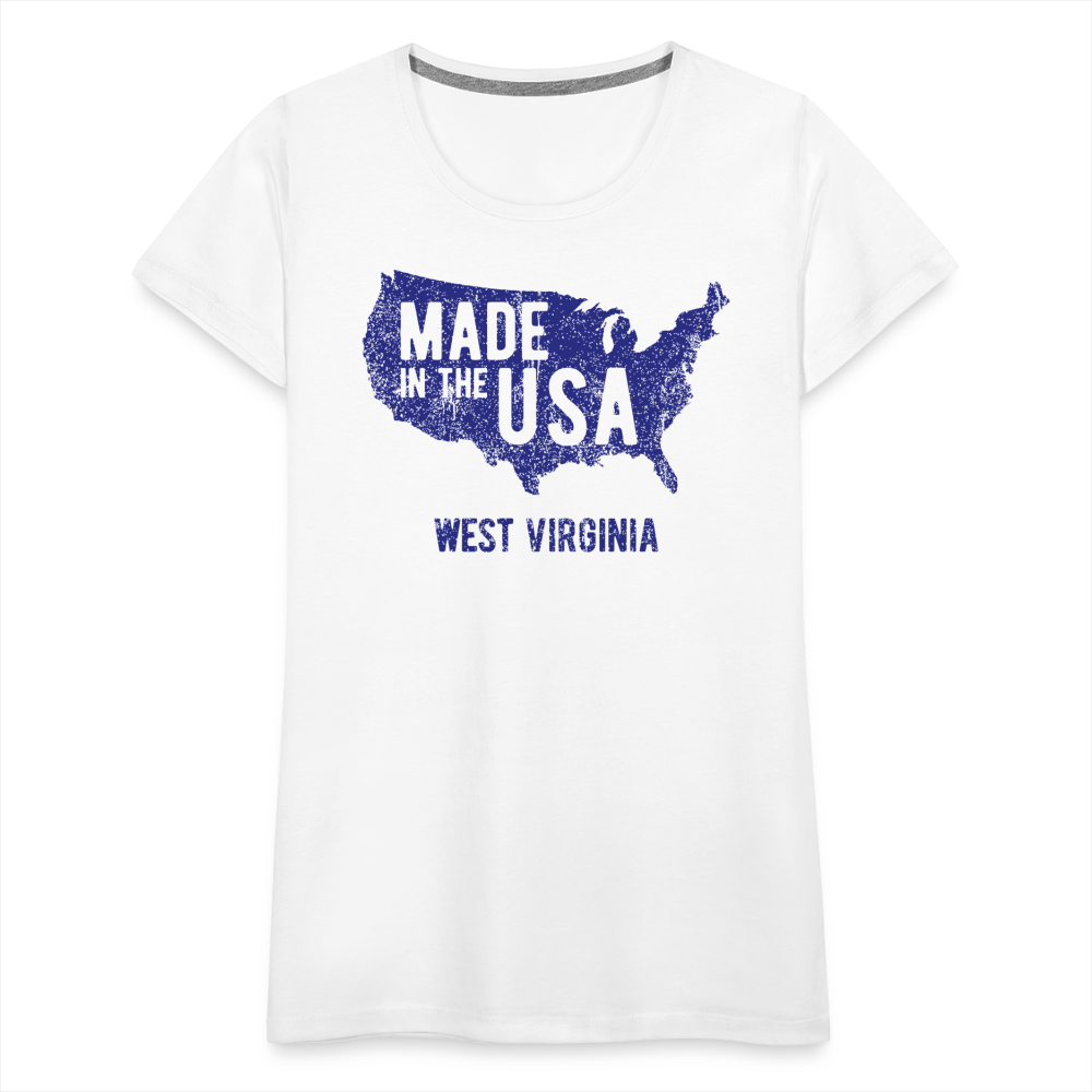 Made in the USA WV Women’s Premium T-Shirt - white