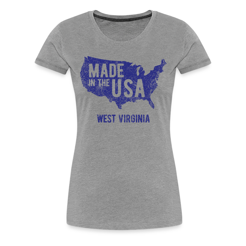 Made in the USA WV Women’s Premium T-Shirt - heather gray