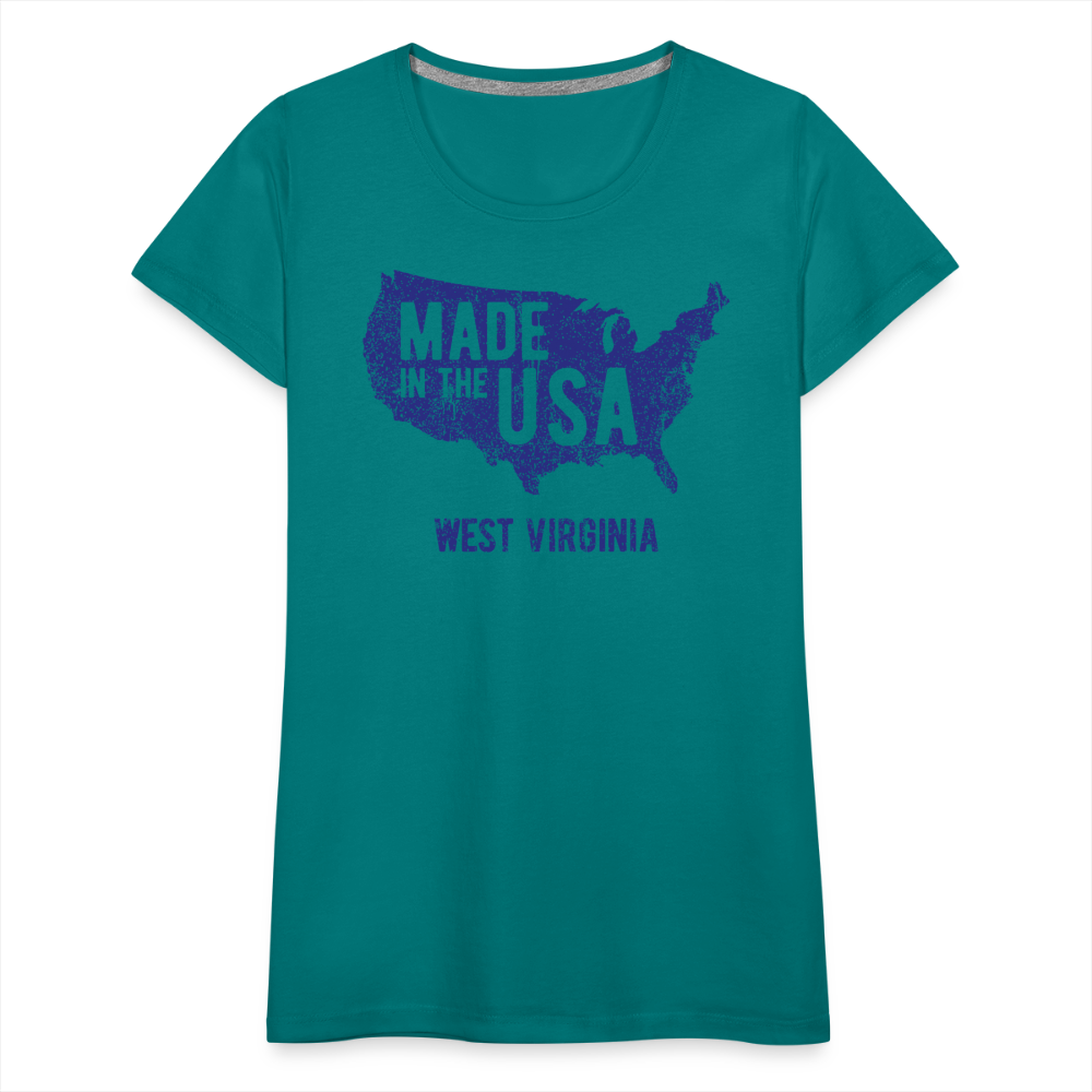 Made in the USA WV Women’s Premium T-Shirt - teal