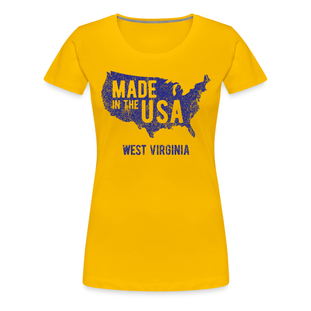 Made in the USA WV Women’s Premium T-Shirt - sun yellow