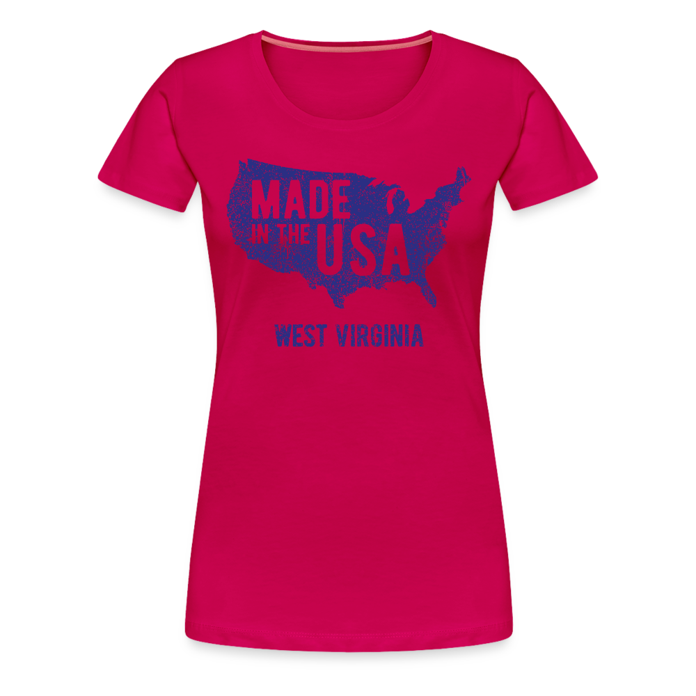 Made in the USA WV Women’s Premium T-Shirt - dark pink