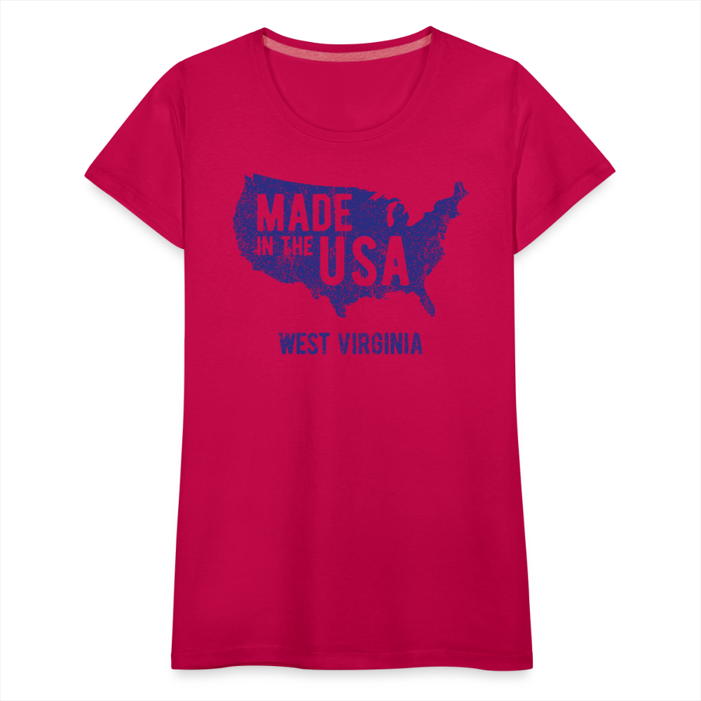 Made in the USA WV Women’s Premium T-Shirt - dark pink