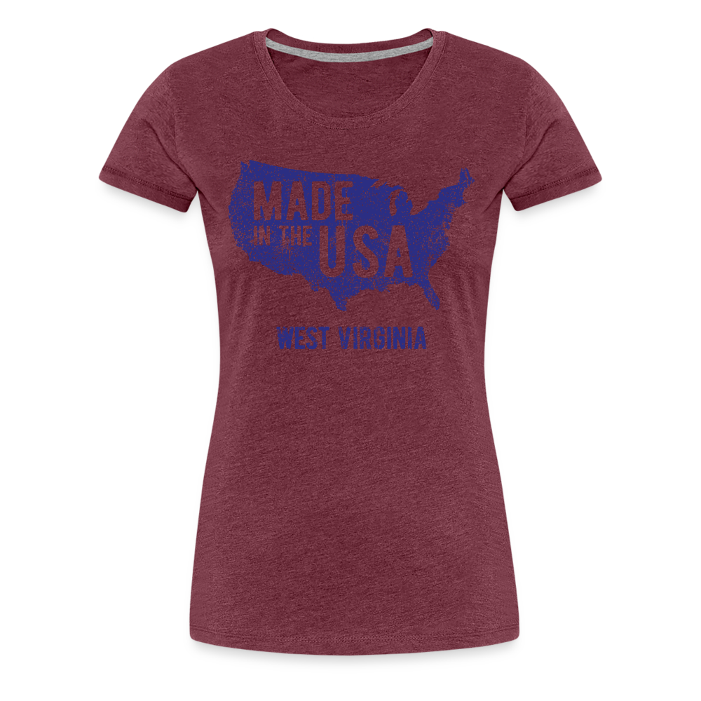 Made in the USA WV Women’s Premium T-Shirt - heather burgundy