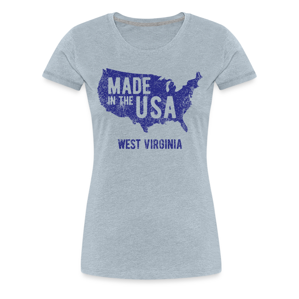 Made in the USA WV Women’s Premium T-Shirt - heather ice blue