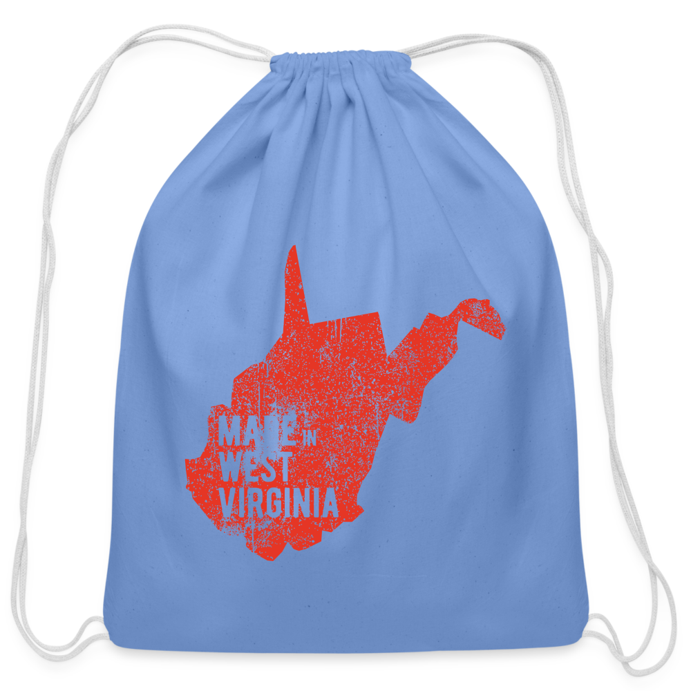 Made in WV Cotton Drawstring Bag - carolina blue