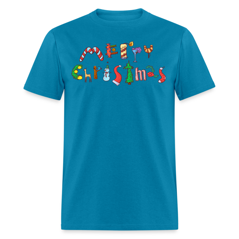 Merry Christmas Unisex Classic T-Shirt - turquoise