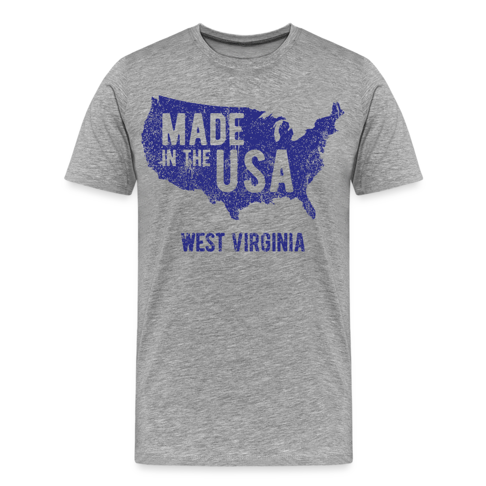 Made in the USA WV Men's Premium T-Shirt - heather gray
