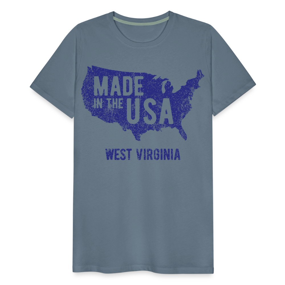 Made in the USA WV Men's Premium T-Shirt - steel blue