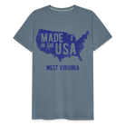 Made in the USA WV Men's Premium T-Shirt - steel blue