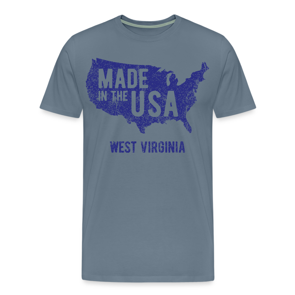 Made in the USA WV Men's Premium T-Shirt - steel blue