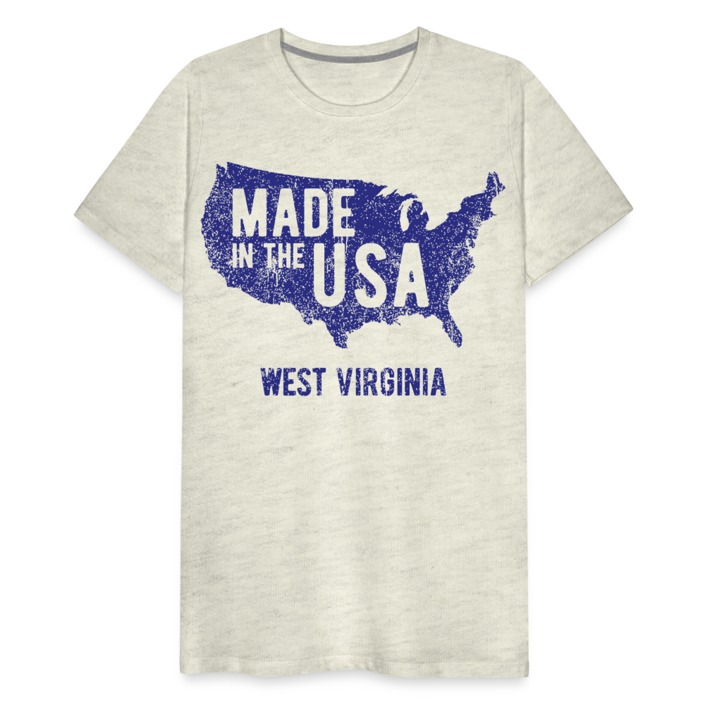 Made in the USA WV Men's Premium T-Shirt - heather oatmeal