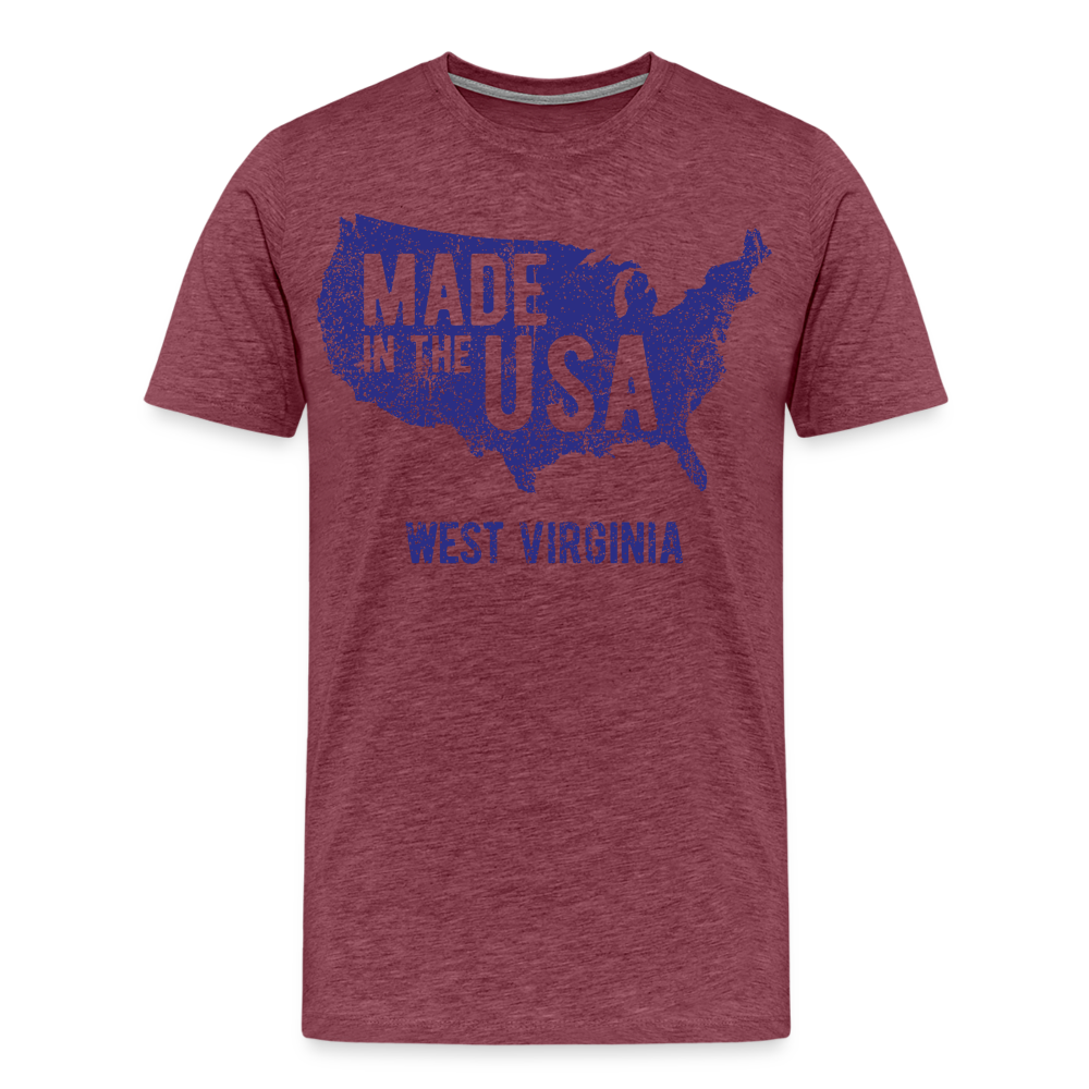 Made in the USA WV Men's Premium T-Shirt - heather burgundy