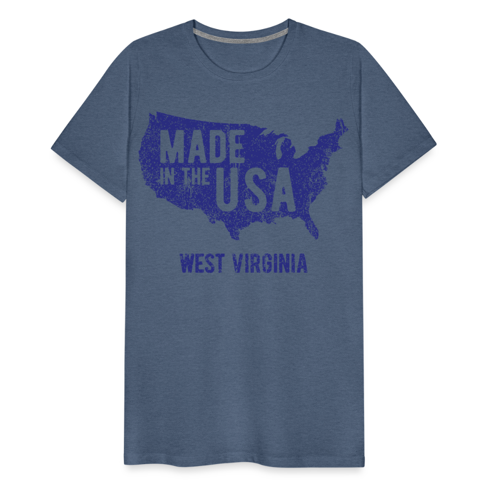 Made in the USA WV Men's Premium T-Shirt - heather blue