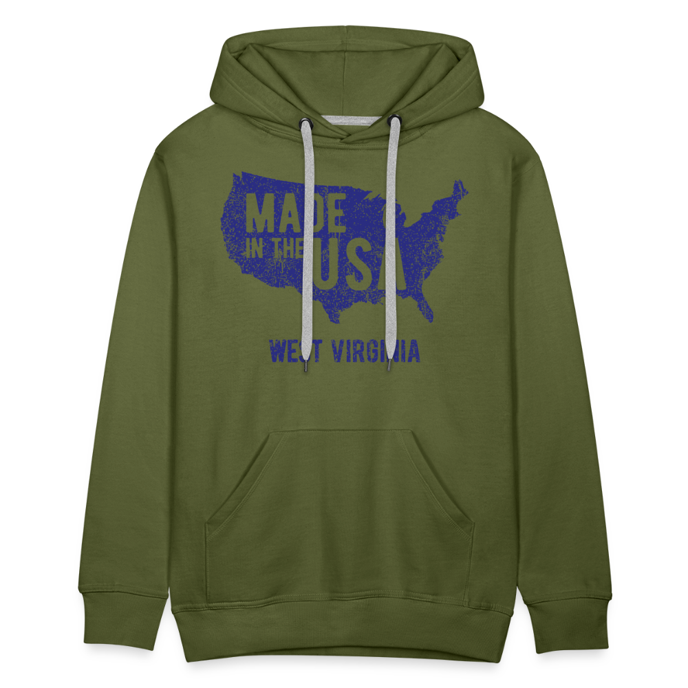 Made in the USA WV Men’s Premium Hoodie - olive green