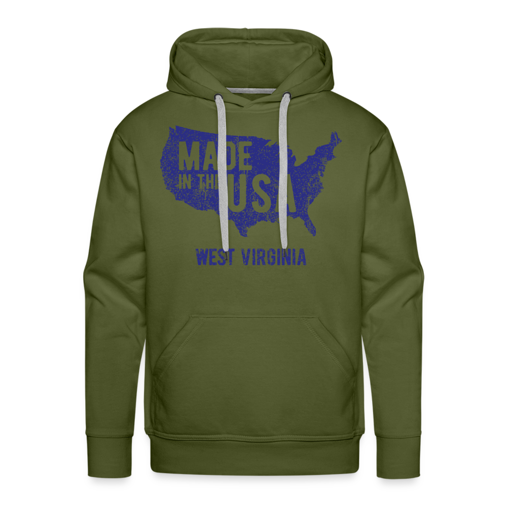 Made in the USA WV Men’s Premium Hoodie - olive green