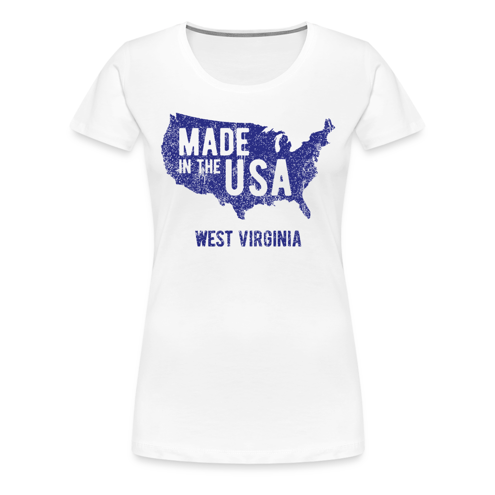 Made in the USA WV Women’s Premium T-Shirt - white