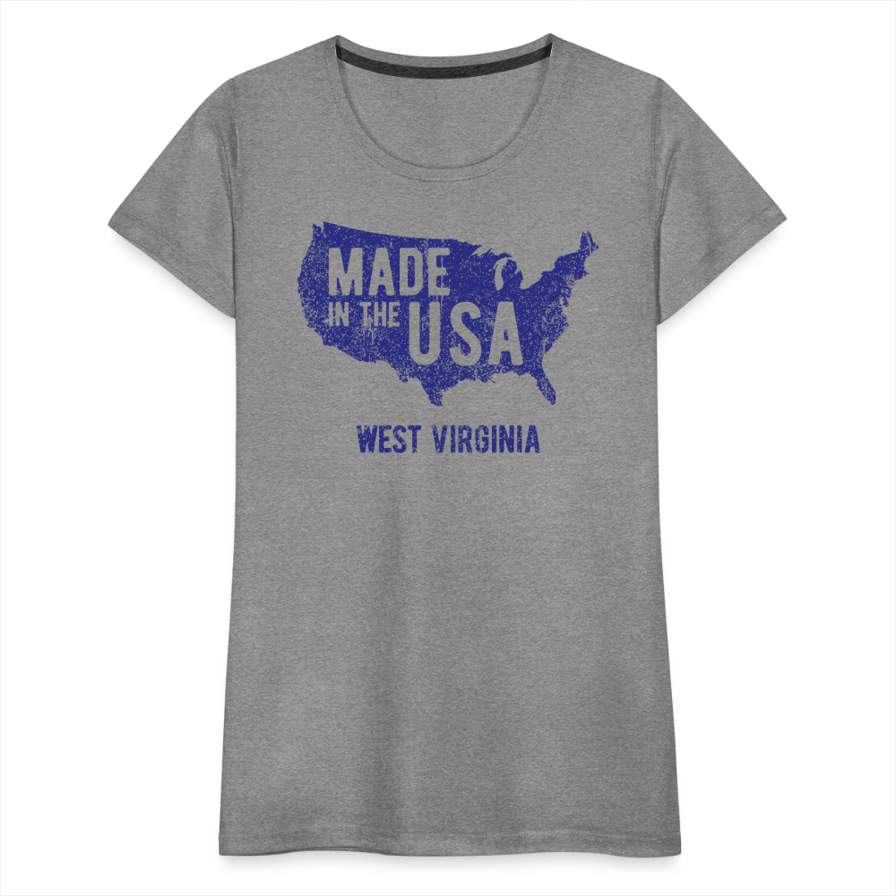 Made in the USA WV Women’s Premium T-Shirt - heather gray