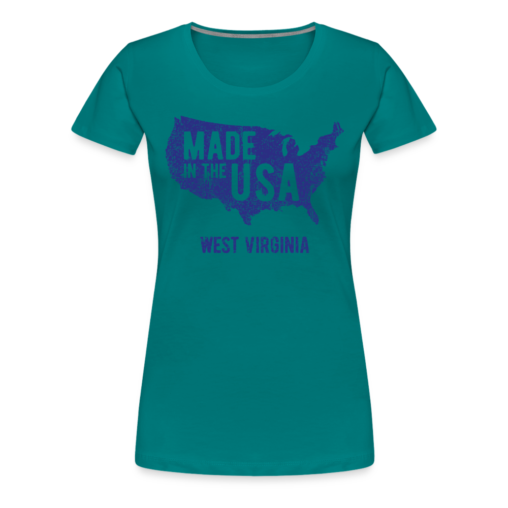 Made in the USA WV Women’s Premium T-Shirt - teal