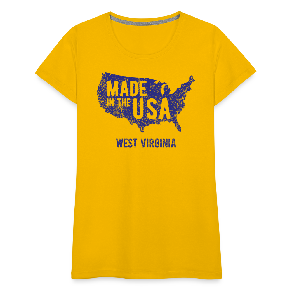 Made in the USA WV Women’s Premium T-Shirt - sun yellow