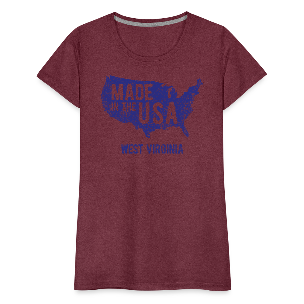 Made in the USA WV Women’s Premium T-Shirt - heather burgundy