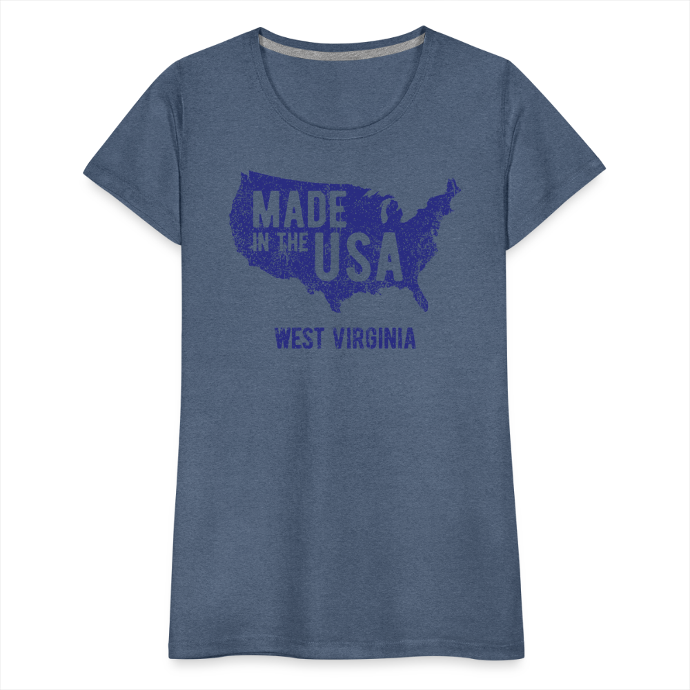 Made in the USA WV Women’s Premium T-Shirt - heather blue