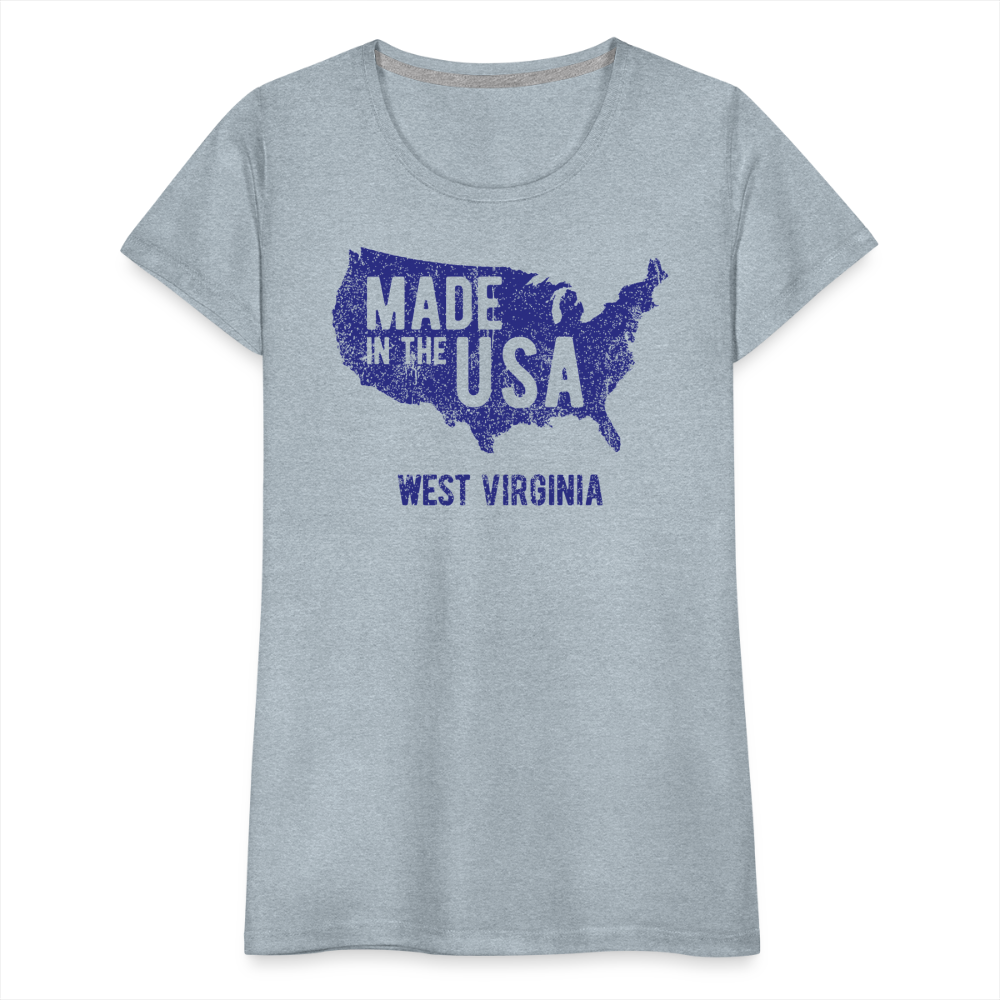 Made in the USA WV Women’s Premium T-Shirt - heather ice blue