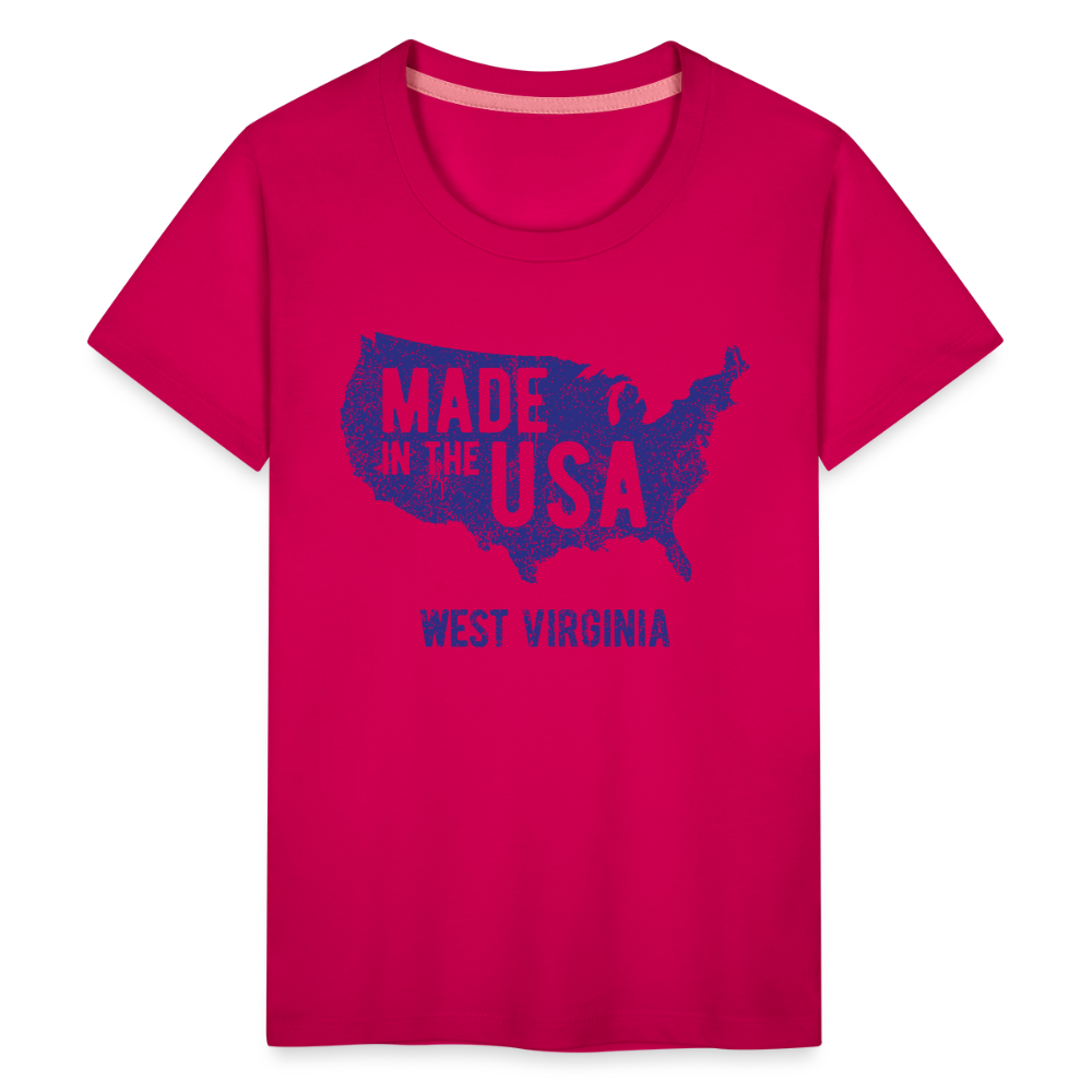 Made in the USA WV Kids' Premium T-Shirt - dark pink