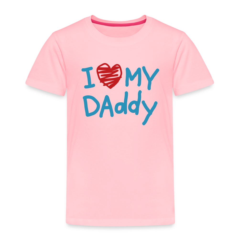 I Love My Daddy Velvet Toddler Premium T-Shirt - pink