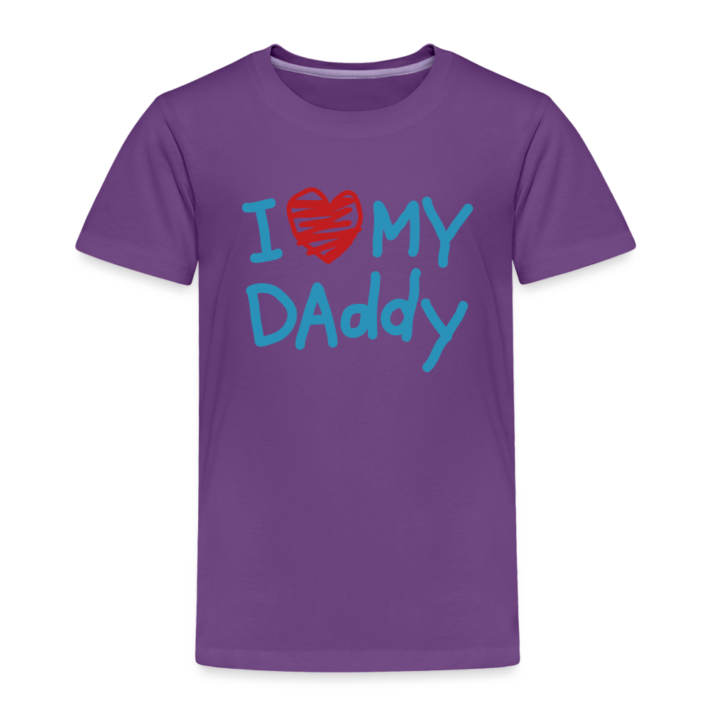 I Love My Daddy Velvet Toddler Premium T-Shirt - purple