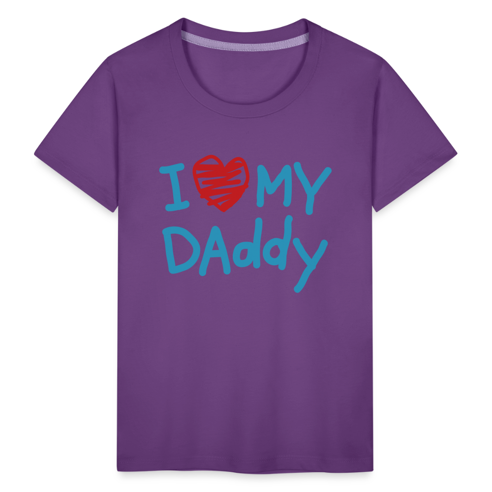 I Love My Daddy Velvet Toddler Premium T-Shirt - purple