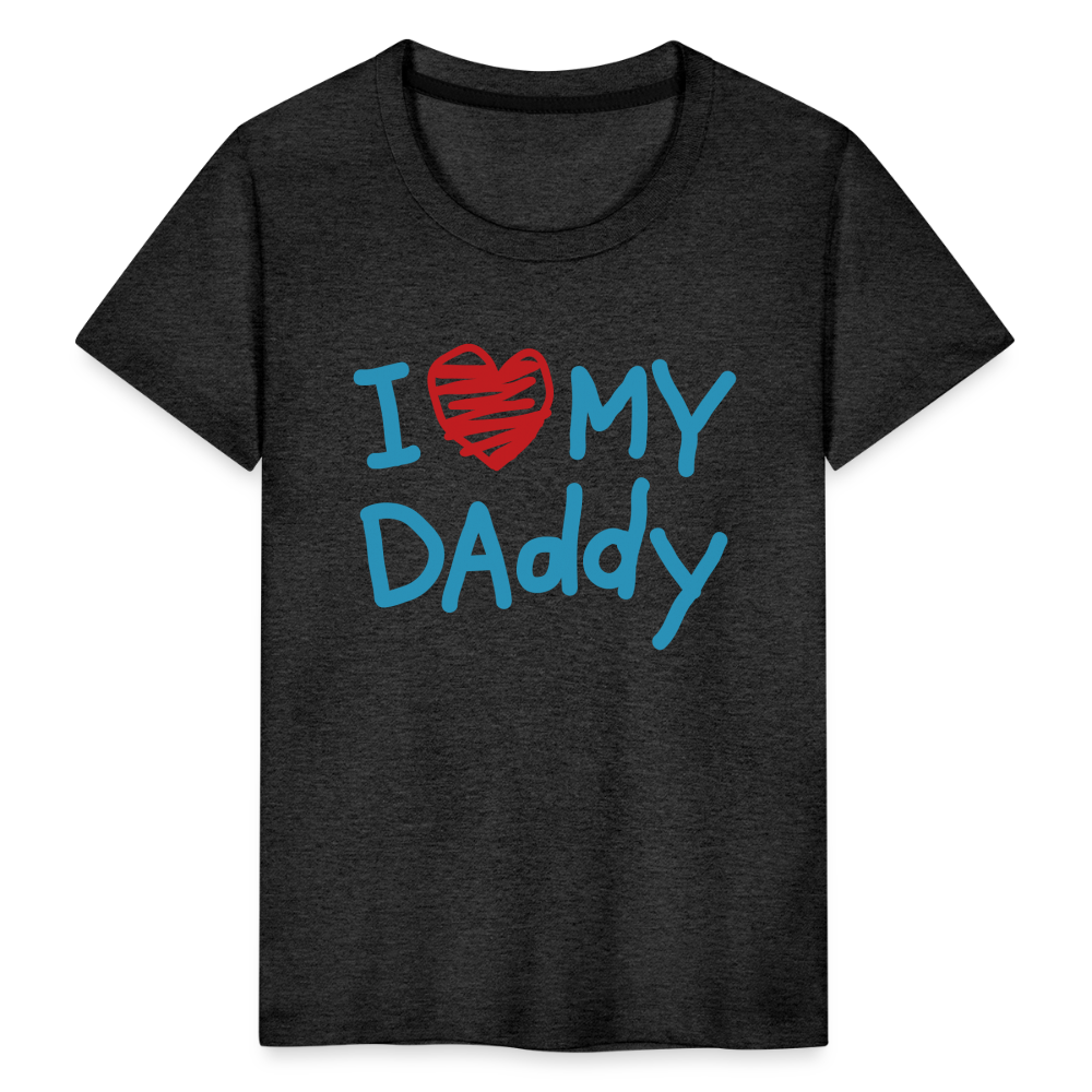 I Love My Daddy Velvet Toddler Premium T-Shirt - charcoal grey