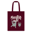 Monster Night Tote Bag - burgundy