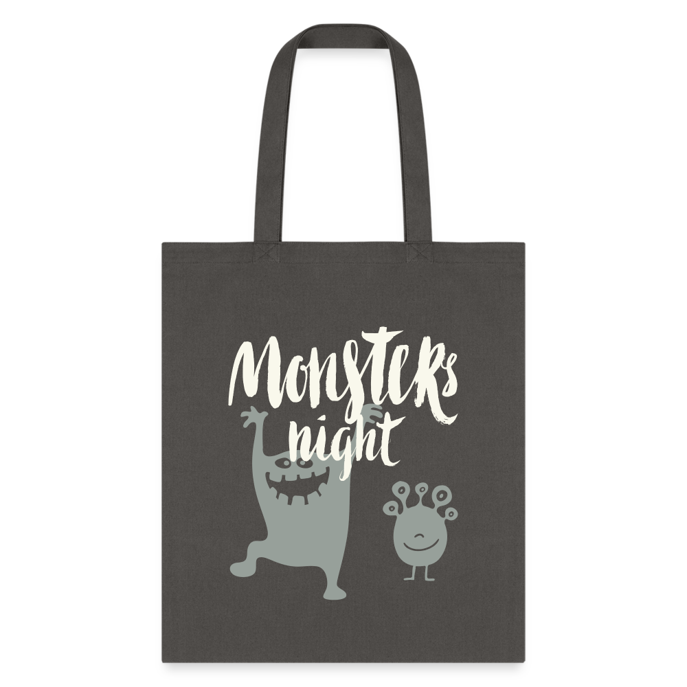 Monster Night Tote Bag - charcoal