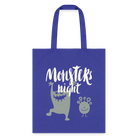 Monster Night Tote Bag - royal blue