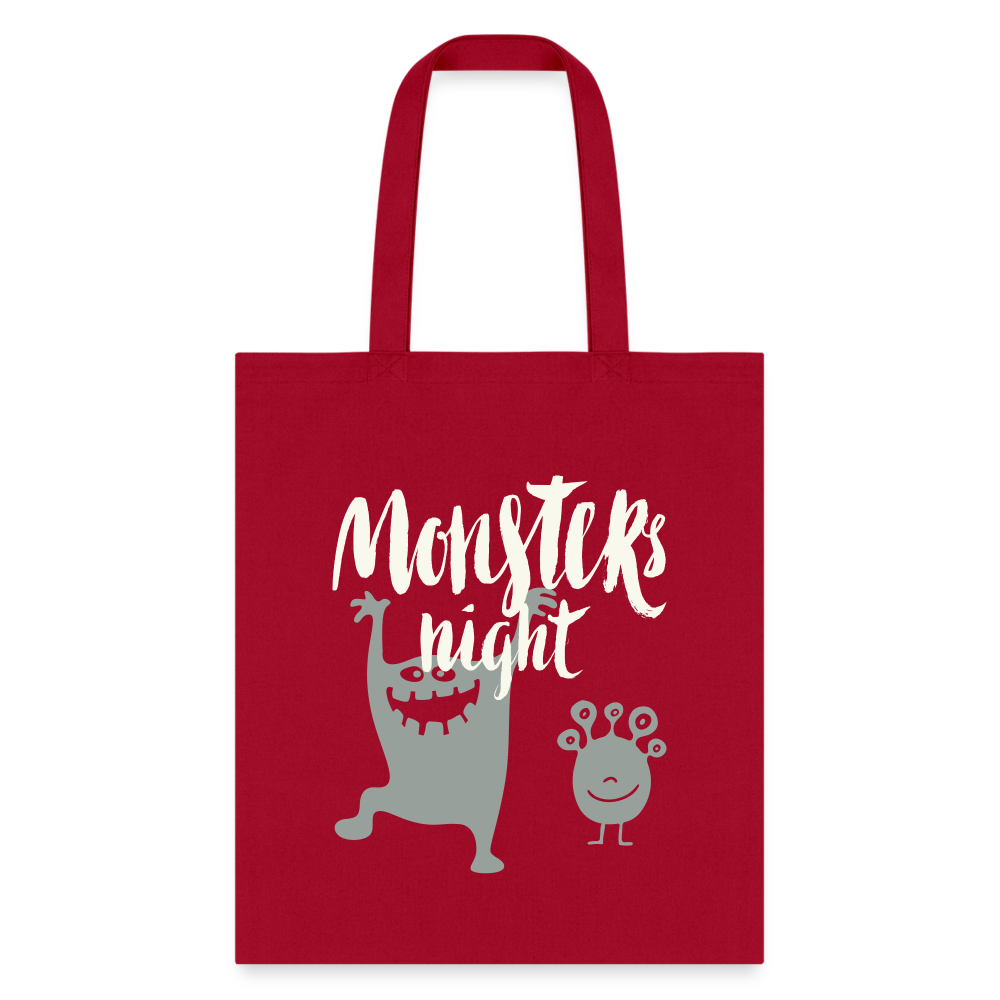 Monster Night Tote Bag - red