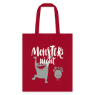 Monster Night Tote Bag - red