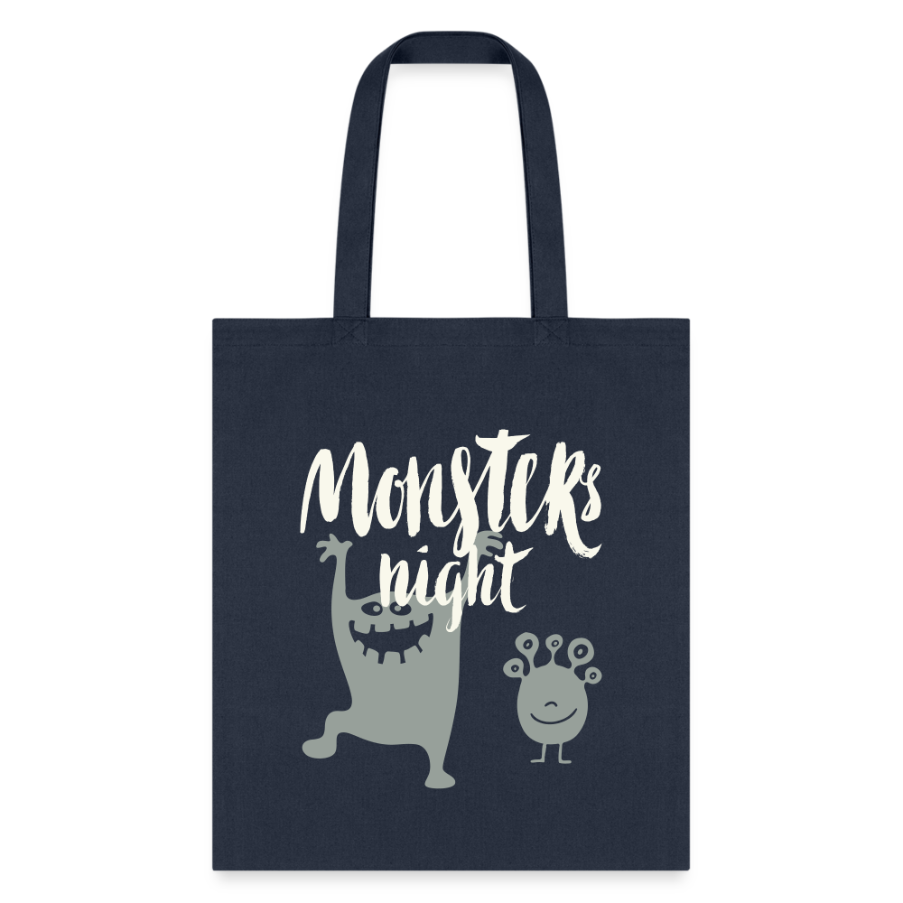Monster Night Tote Bag - navy